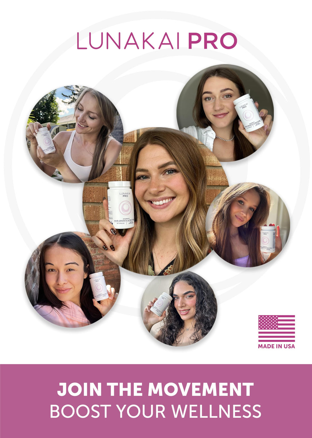 Lunakai Pro product image illustrating natural ingredients for hair health
