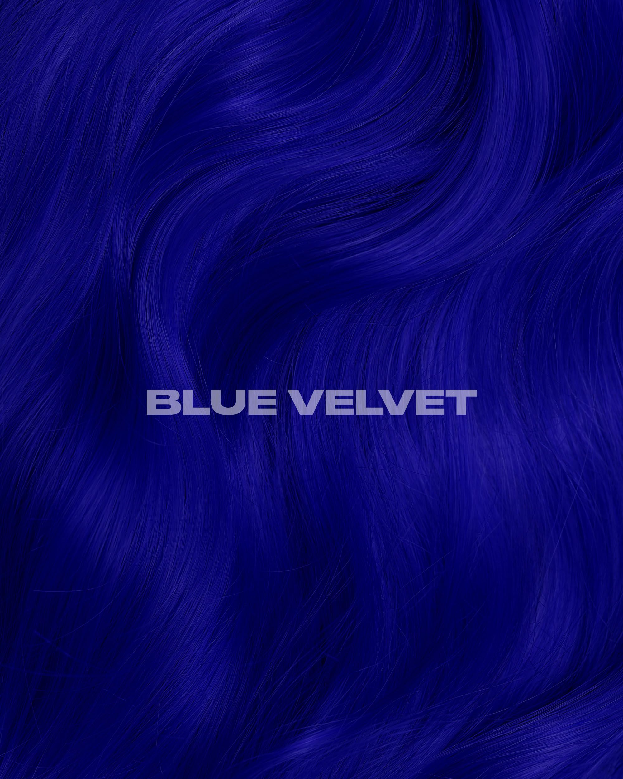 Lunar Tides Blue Velvet swatches on hair show the cool blue shade