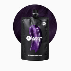 Lunar Tides Magic Salem violet bottle label with shimmer for bold color