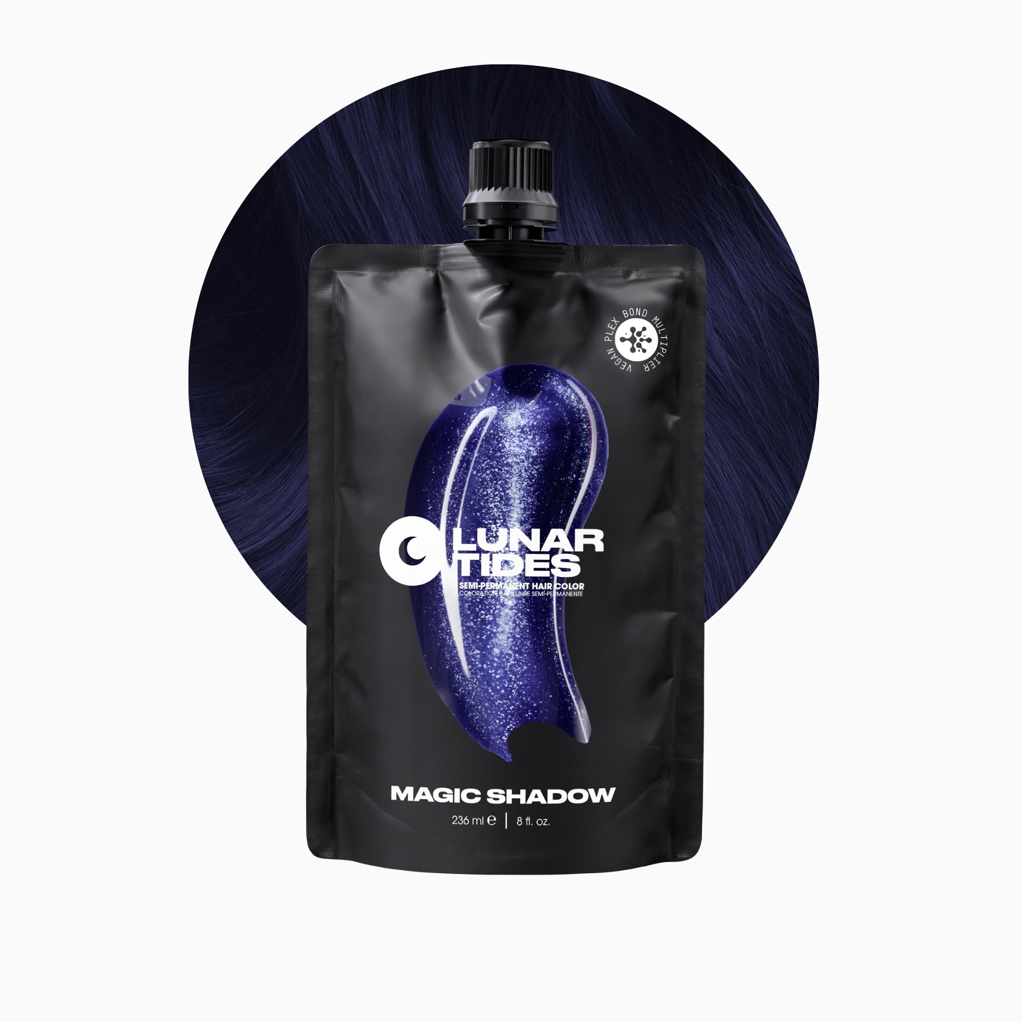 Lunar Tides Magic Shadow blue shimmer bottle showing bold color for dramatic looks