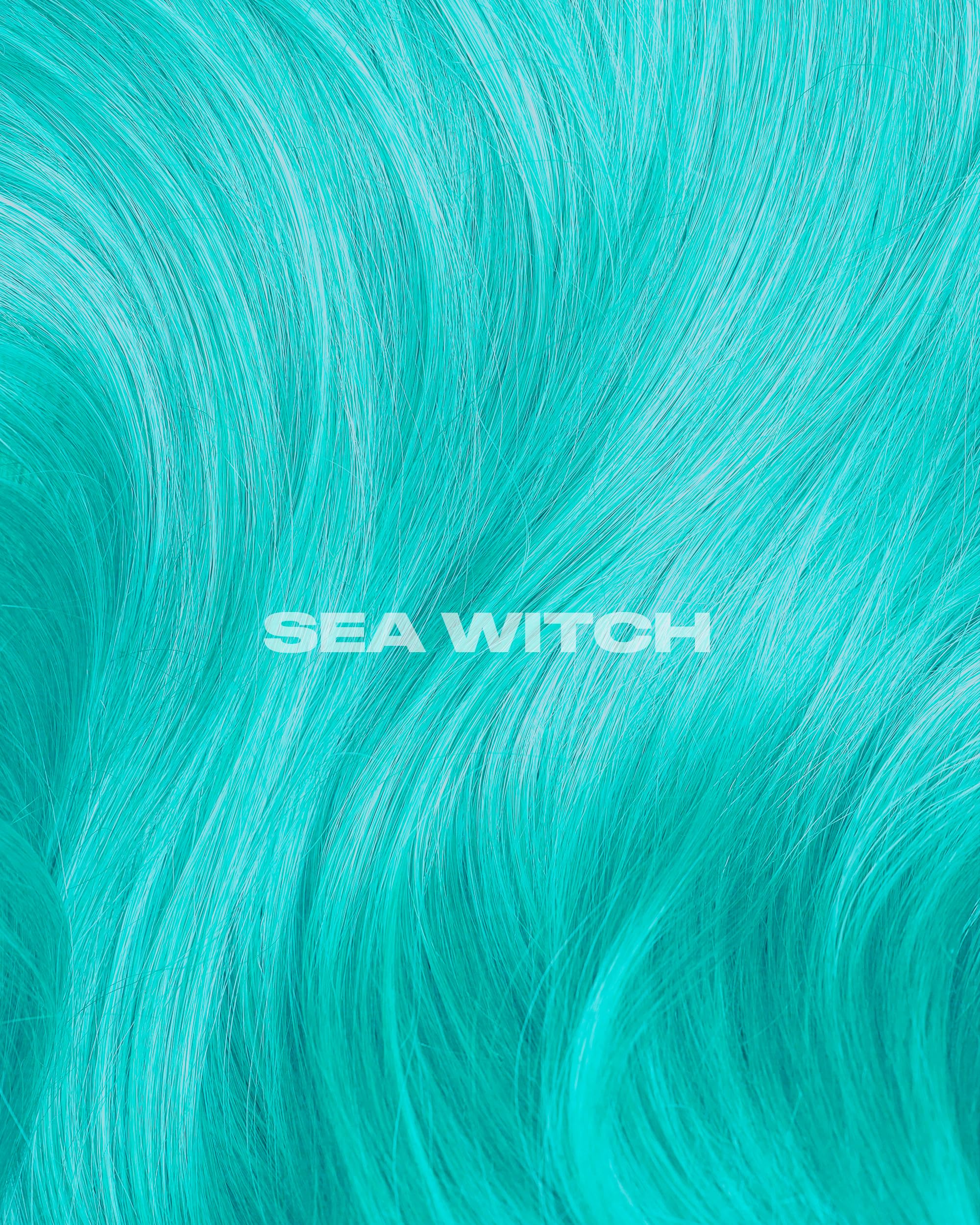 Lunar Tides Sea Witch swatch card displays turquoise shade and smooth coverage.