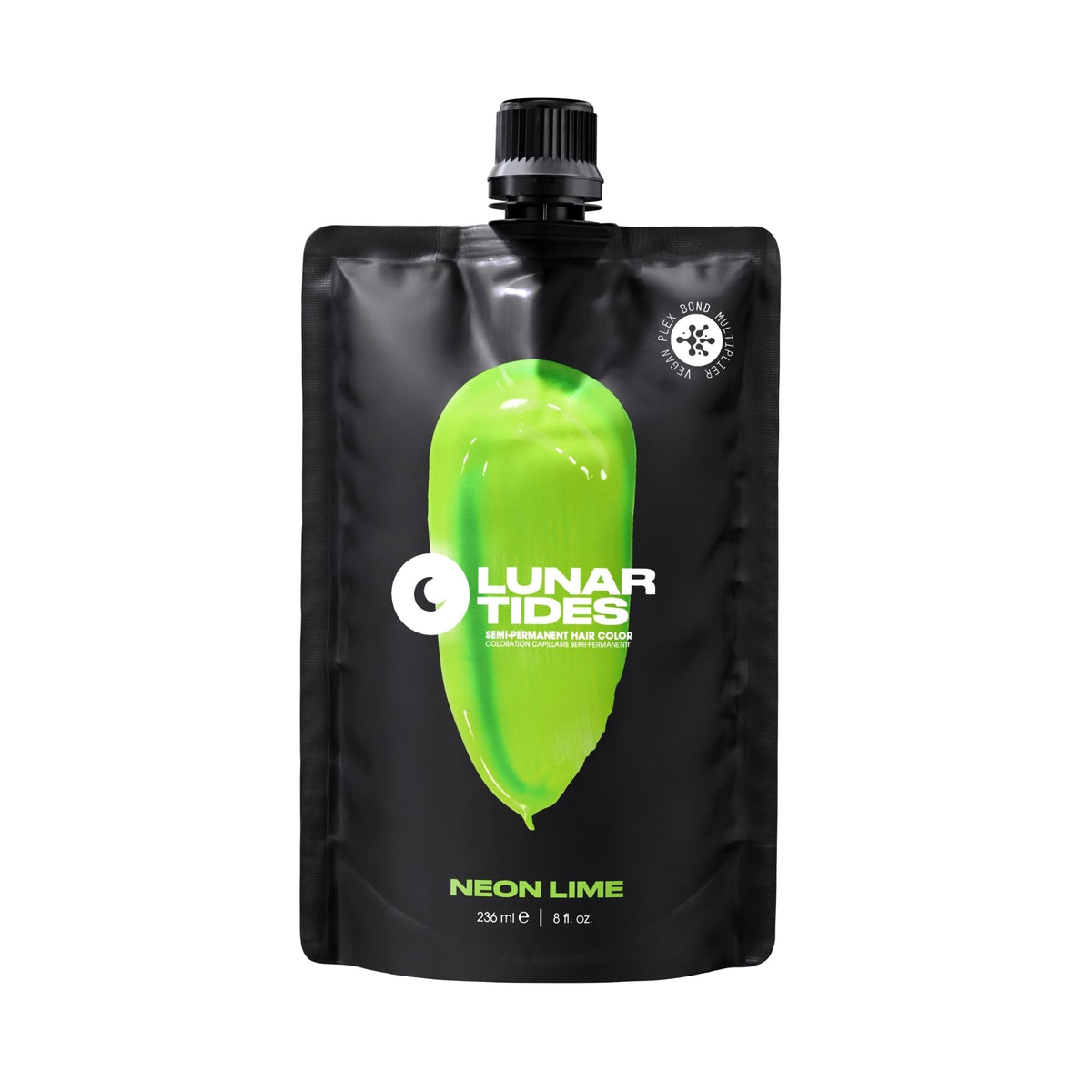 Lunar Tides Neon Lime bottle for vibrant semi-permanent color.