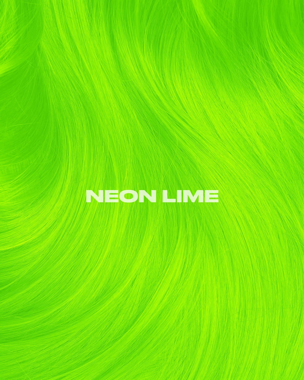 Lunar Tides Neon Lime swatches on hair show bright color options.