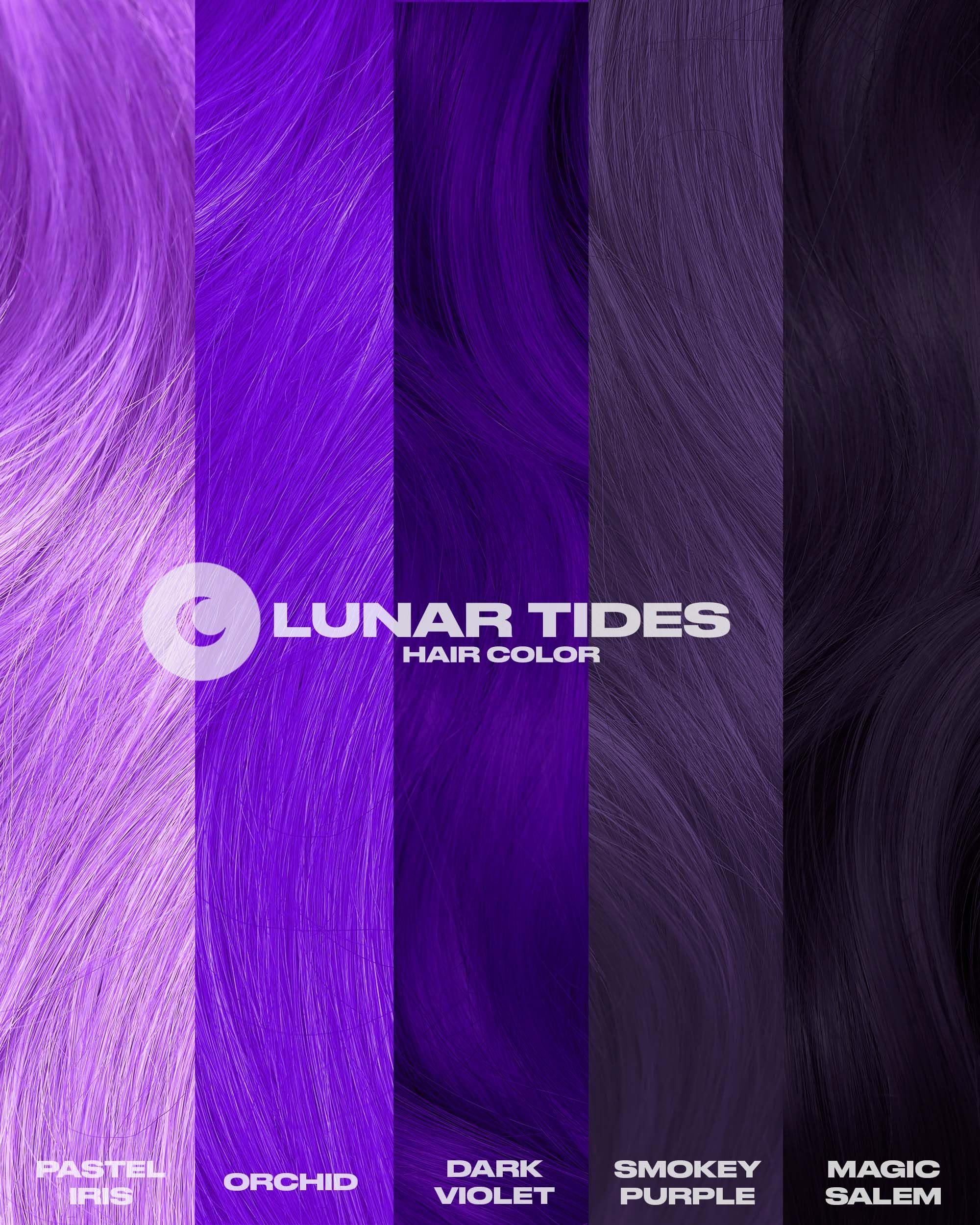 Lunar Tides Smokey Purple bottle on shelf emphasizes plastic neutral certification.