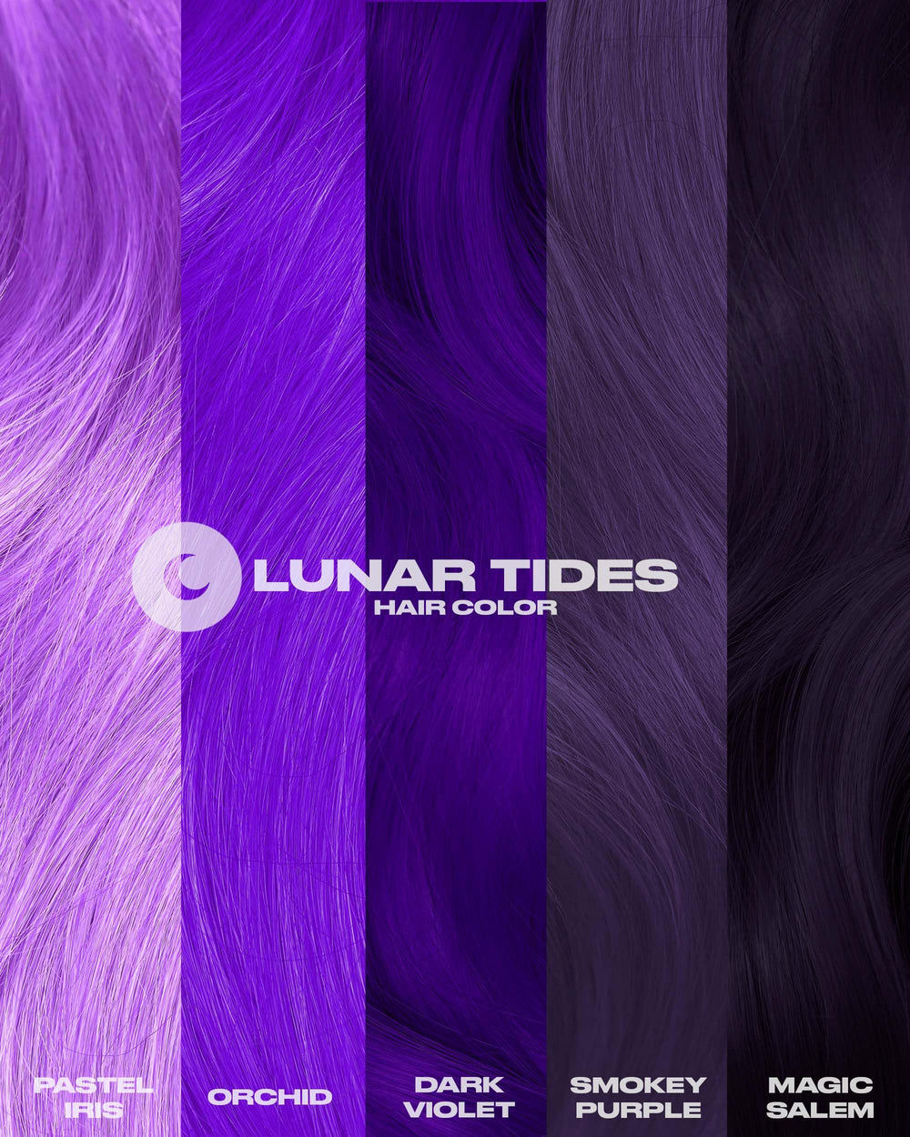 Lunar Tides Smokey Purple bottle on shelf emphasizes plastic neutral certification.