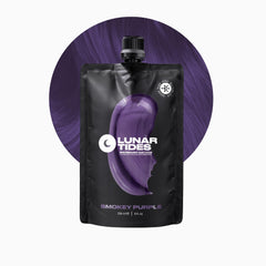 Lunar Tides Smokey Purple bottle pour demonstrates creamy semi-permanent color for easy coverage.