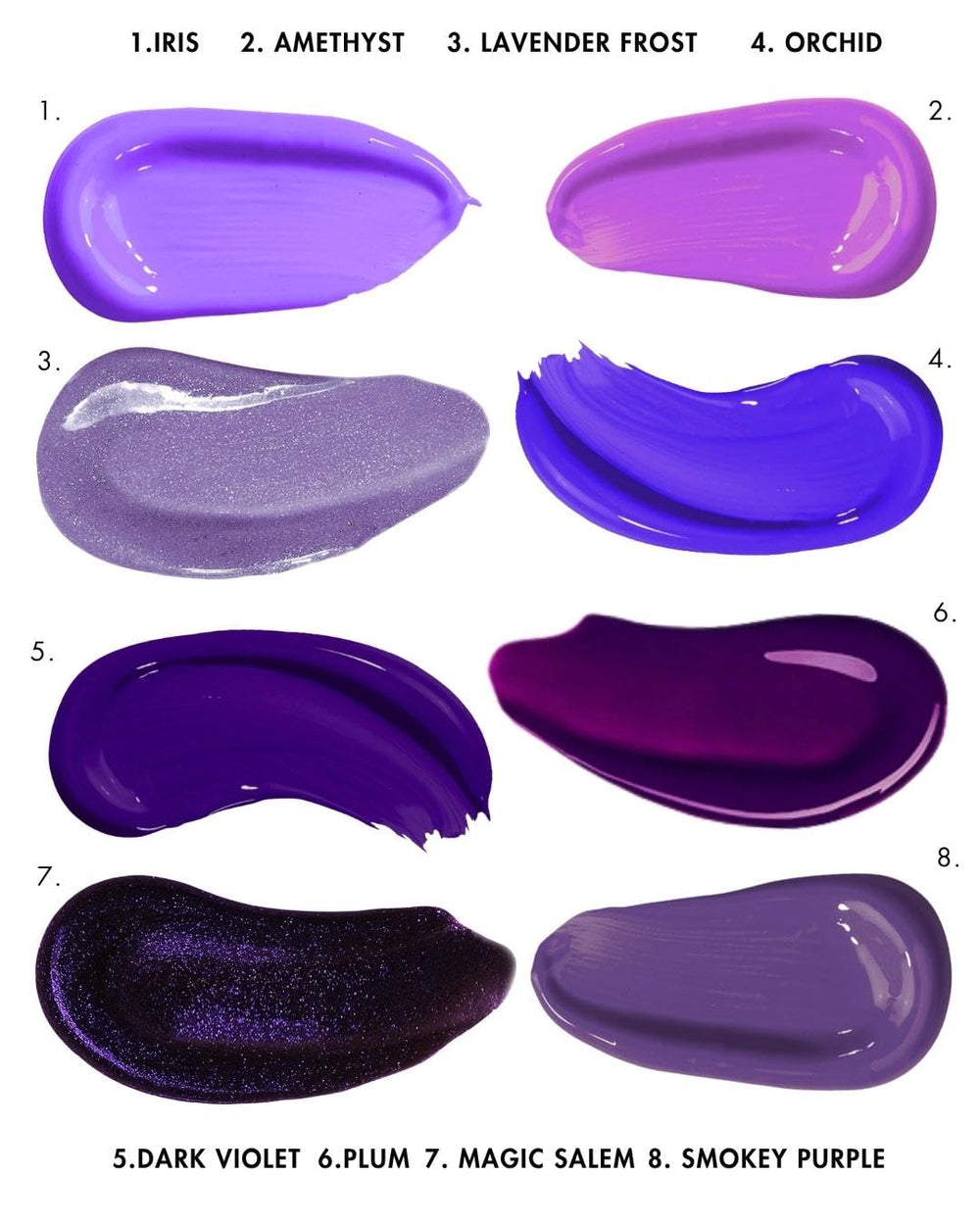 Lunar Tides Smokey Purple swatch on hair model shows soft pastel violet.