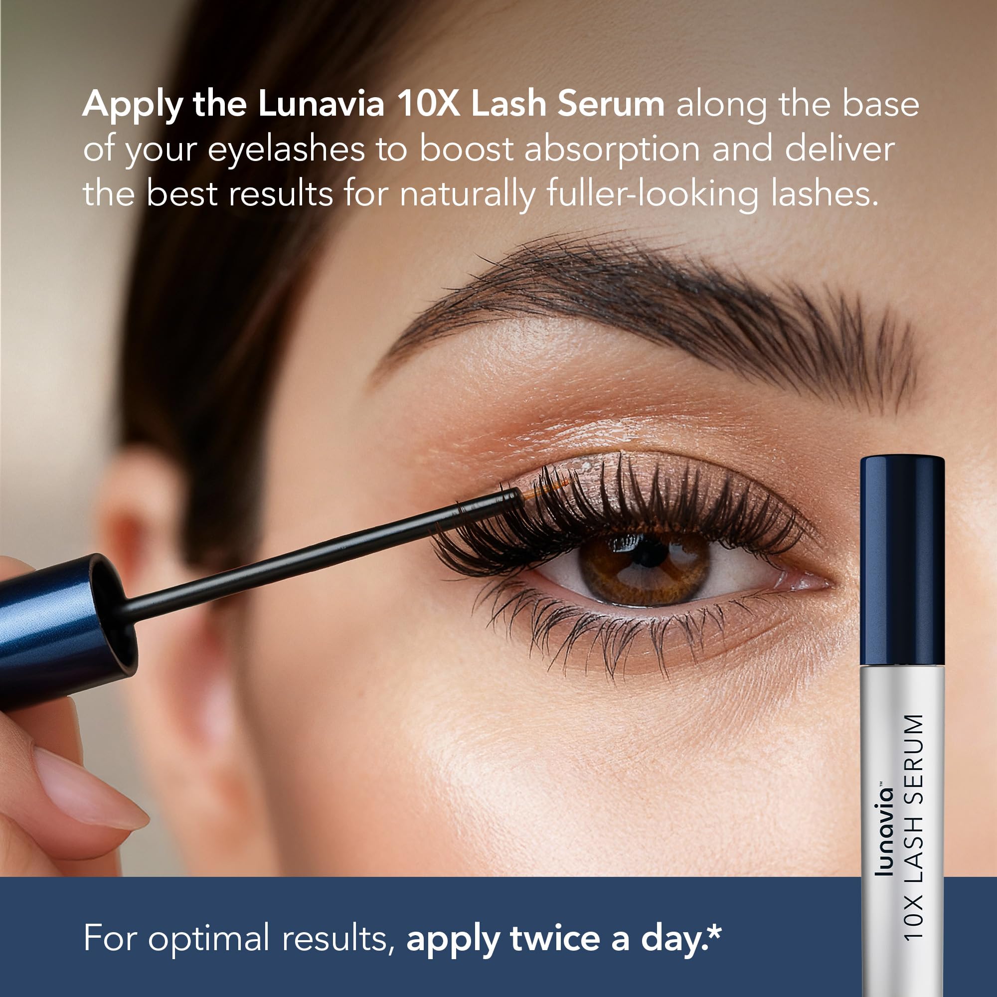 Lunavia nightly routine applying serum in the evening after cleansing.