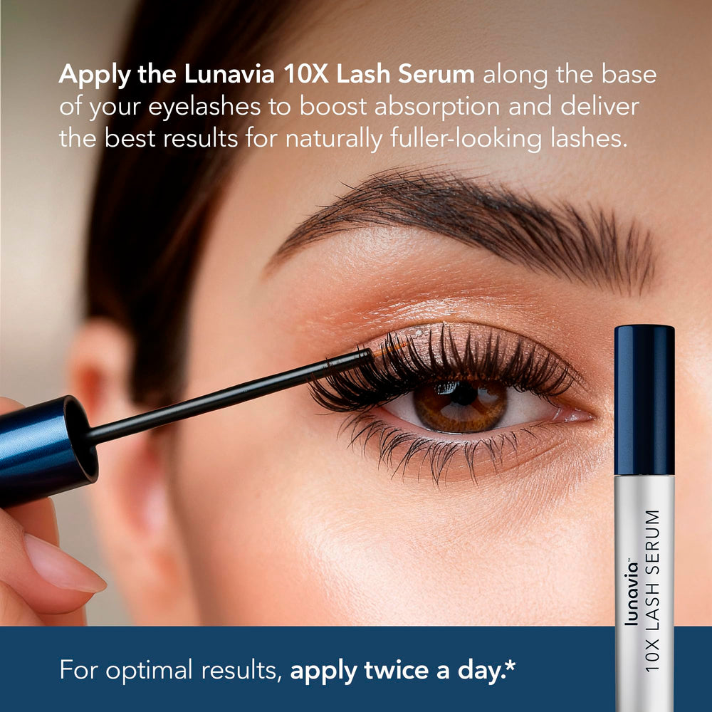 Lunavia nightly routine applying serum in the evening after cleansing.