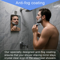 LUNCHIS shower mirror supports shaving, makeup, and facial cleansing in the shower