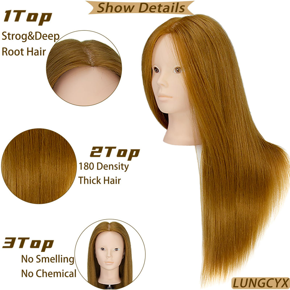 LUNGCYX braiding-focused head with 80% real hair enables diverse styles