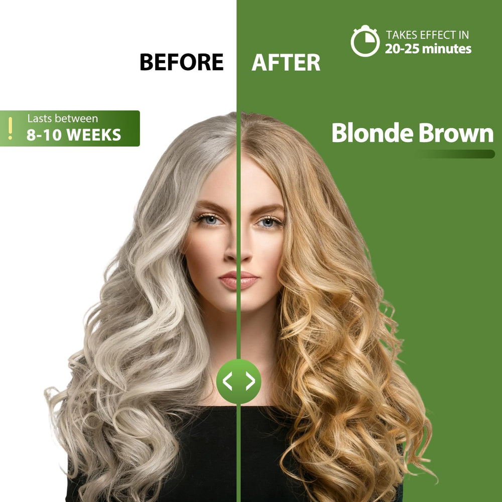 Lunory gray coverage result on hair showing even tone after use.