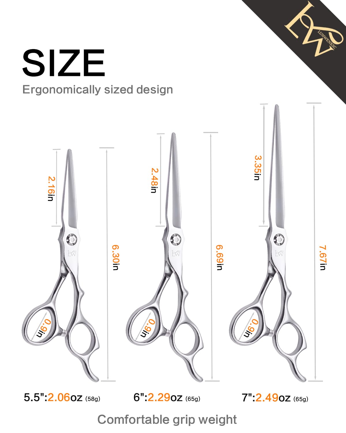 Gift-ready Lunwenksc hair shears packaging