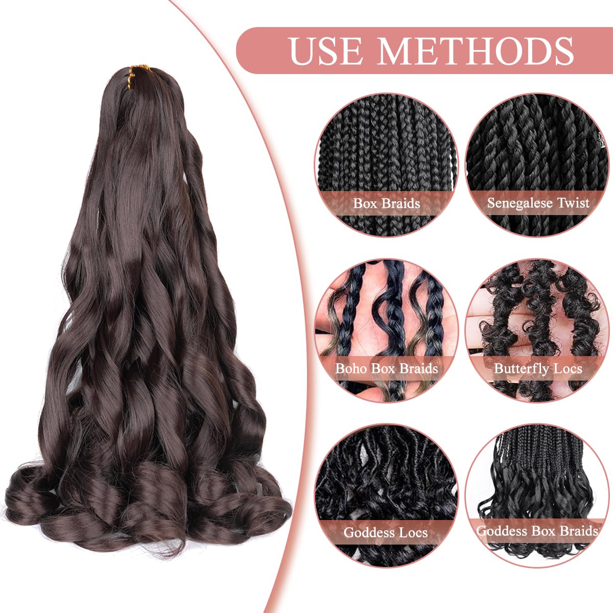 Luoyudu color 4 brown braiding hair blends naturally