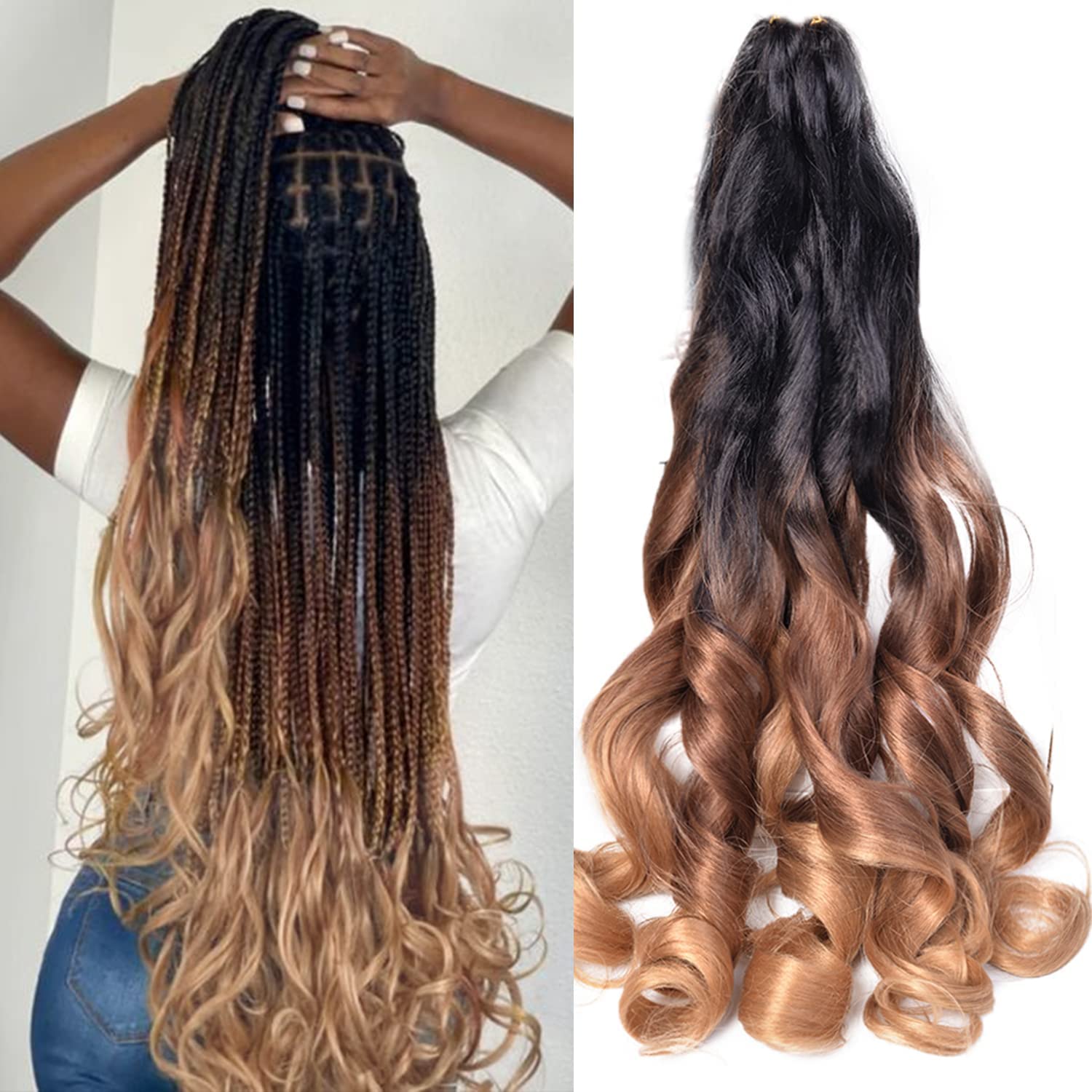 Luoyudu French curly braiding hair extensions add natural volume with a soft, silky touch.