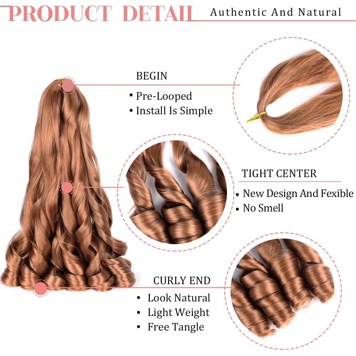 Luoyudu French curly crochet hair 24inch 30# for rich color.
