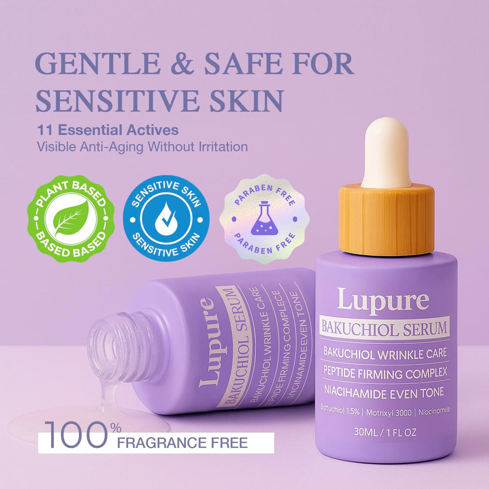 Lupure Bakuchiol Serum packaging with clean label supports responsible beauty