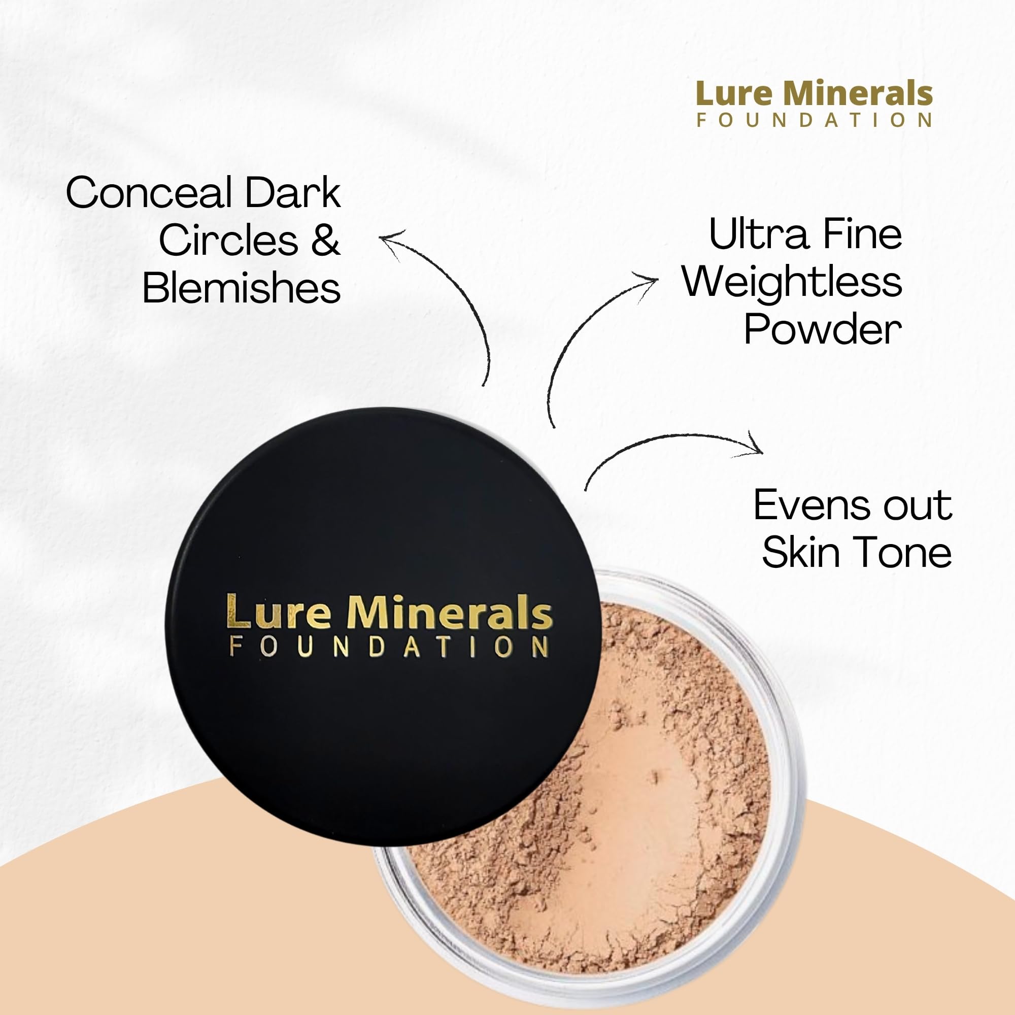 Lure Minerals Bisque on skin shows featherweight wear and comfort.