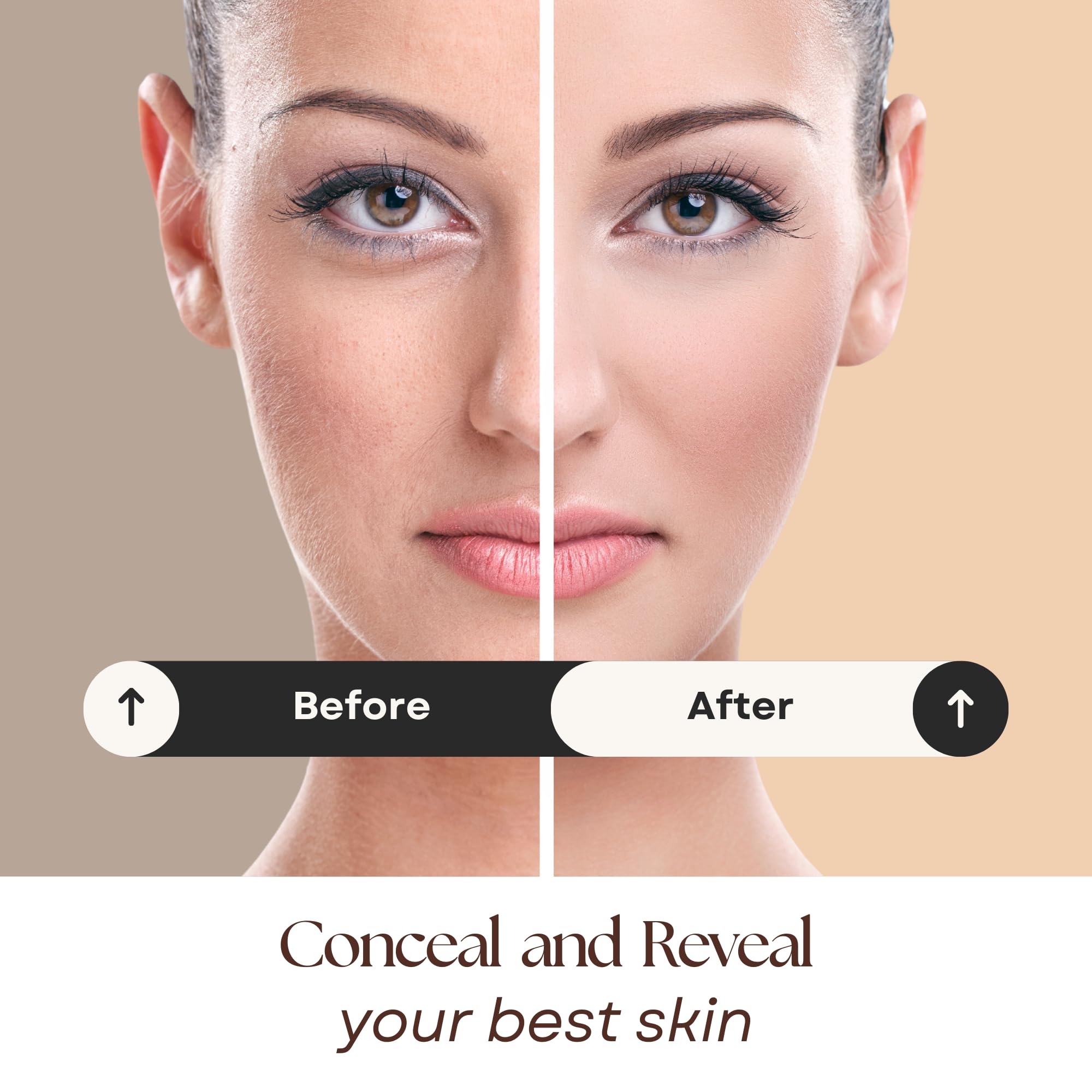Lure Minerals Bisque under-eye coverage in action creates a smooth, natural look.