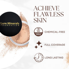 Application brush demo for even coverage with Lure Minerals foundation.
