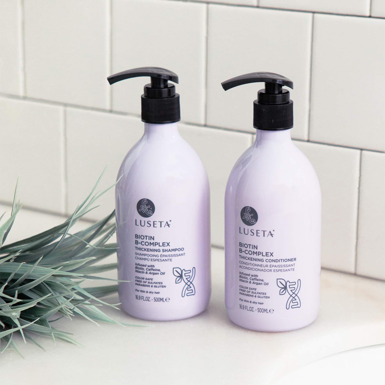Luseta Biotin B-Complex product labeled safe for color-treated hair and keratin treatments