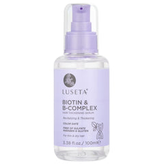 Luseta Biotin B-Complex Hair Oil bottle ready for use to promote fuller-looking hair