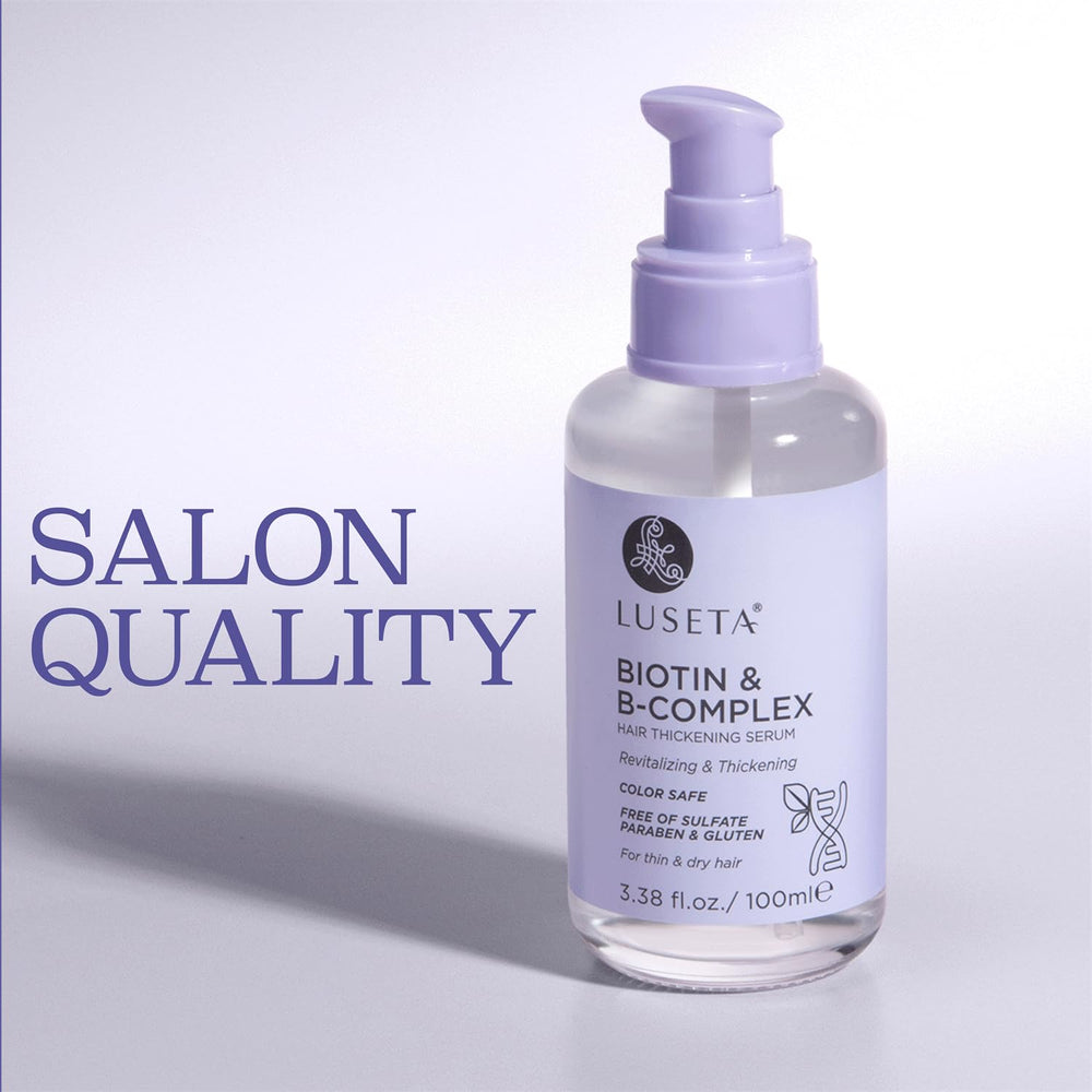 Luseta Biotin B-Complex Hair Oil ingredients close-up highlighting nourishing oils