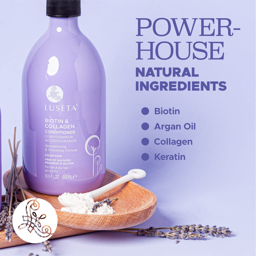 Luseta conditioner texture being dispensed, showing creamy, nourishing formula.