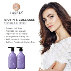 Luseta shampoo being poured to cleanse and nourish dry, damaged hair