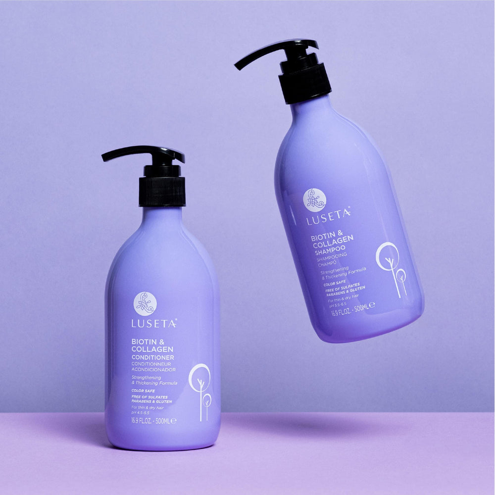 Luseta Biotin finish on hair reveals shine and manageability.