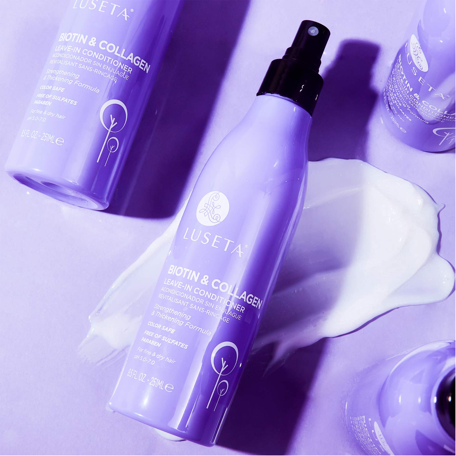 Luseta Biotin Leave-In Conditioner healthy hair shot shows volume and bounce.