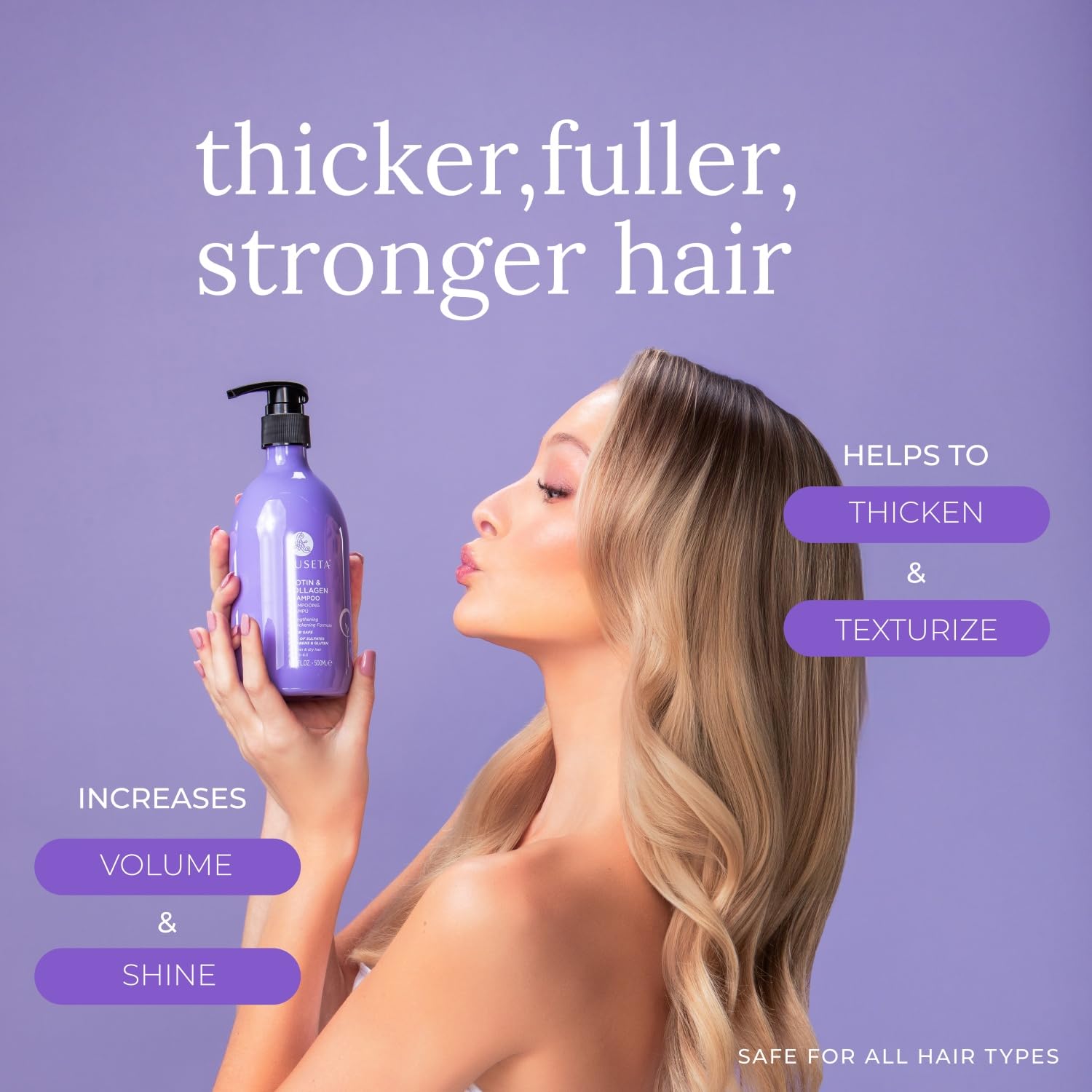 L Luseta Biotin Trio conditioner close-up reveals silky, smooth finish
