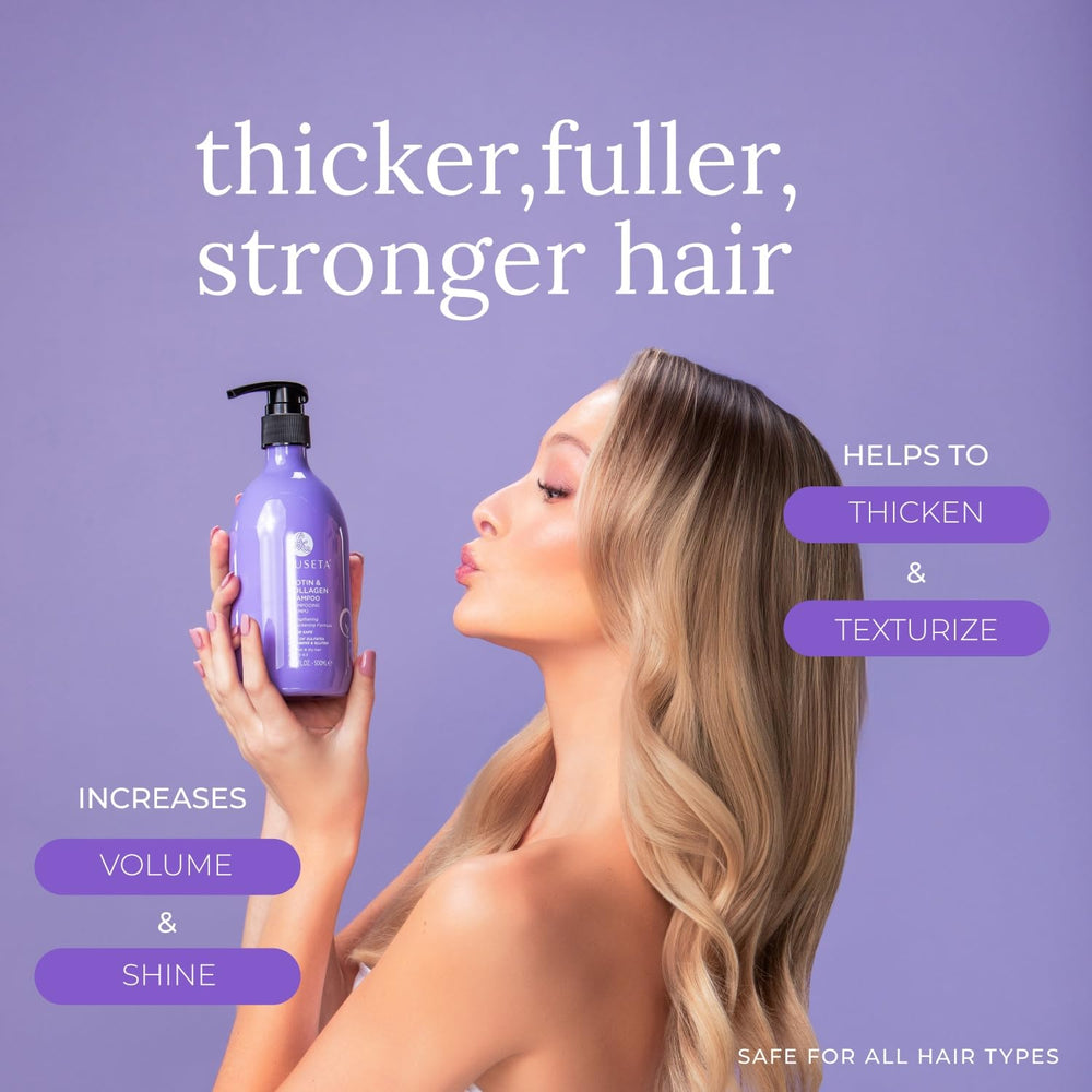 L Luseta Biotin Trio conditioner close-up reveals silky, smooth finish