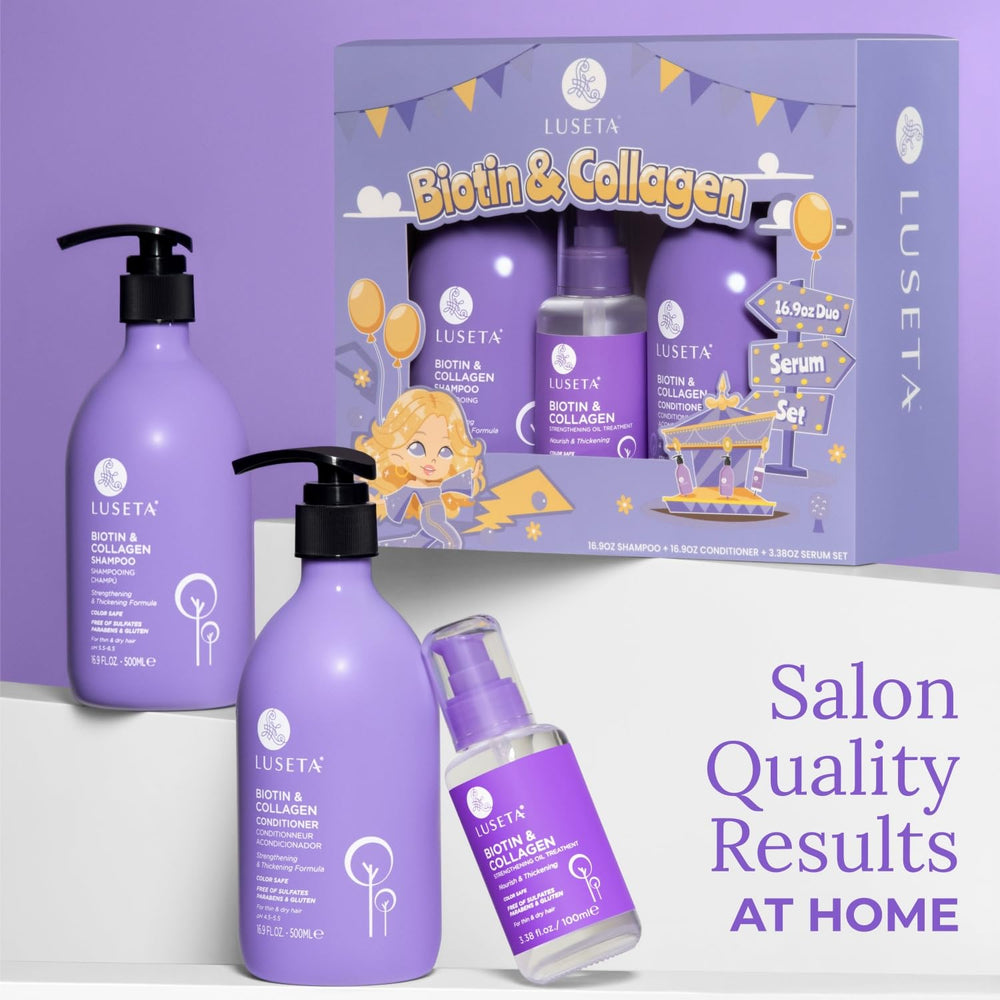 L Luseta Biotin Trio conditioner tube displayed for sleek, hydrated hair