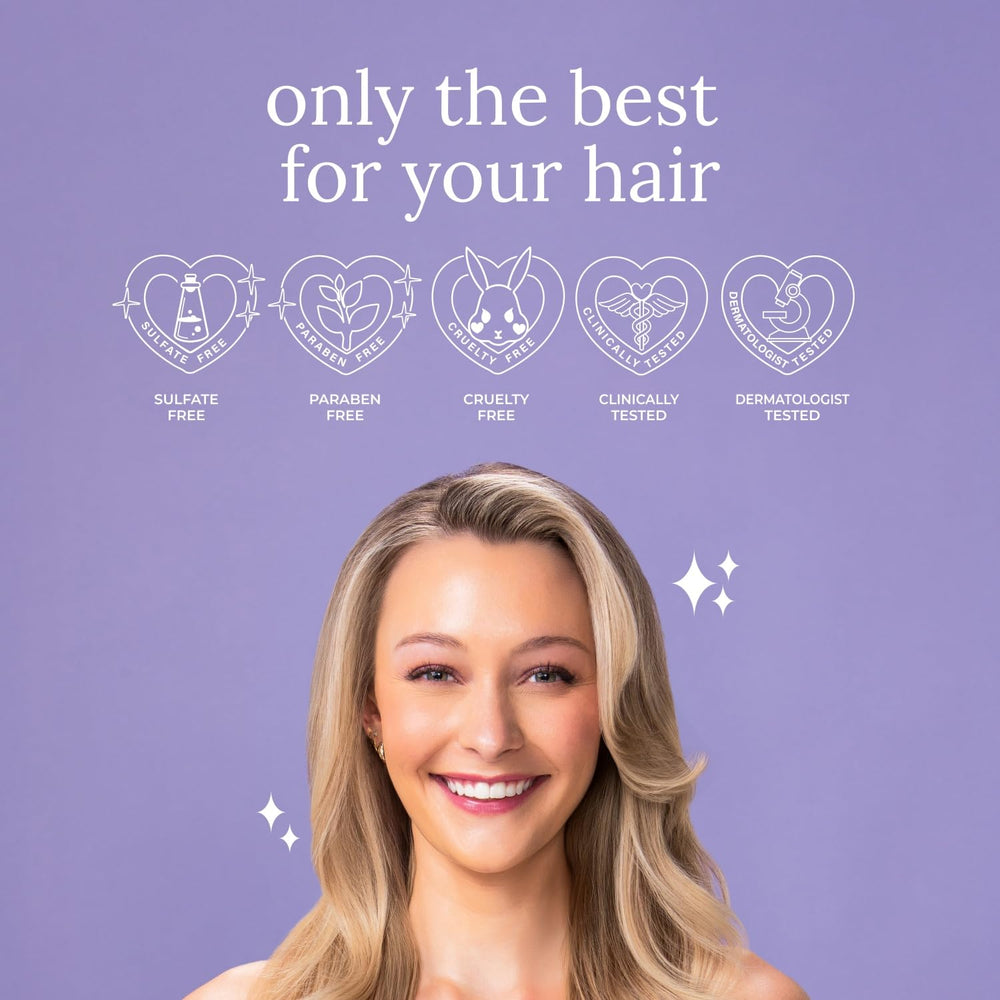 L Luseta Biotin Trio serum dropper applying to mid-lengths and ends