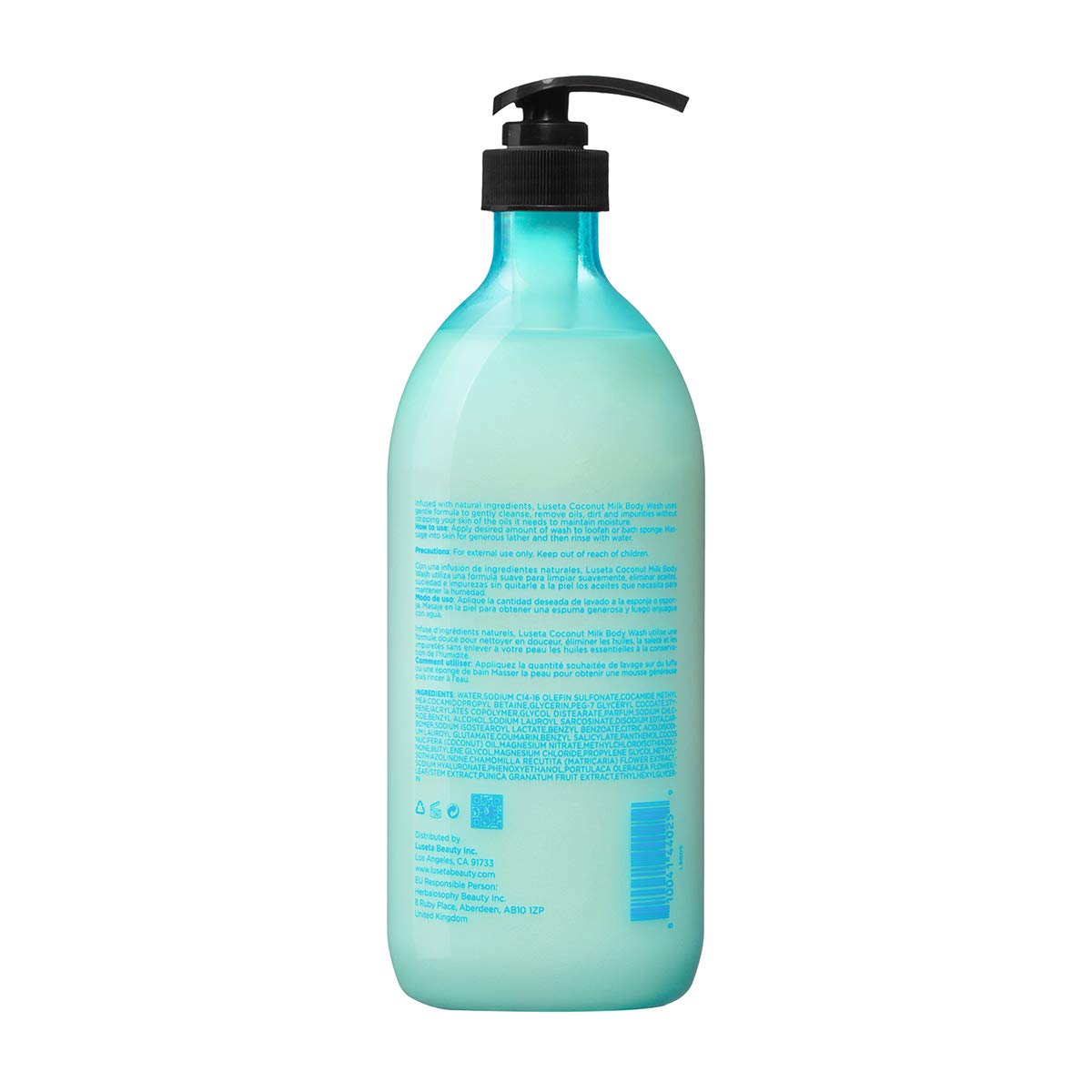 Luseta coconut milk body wash foamy lather ideal for soap-free cleansing