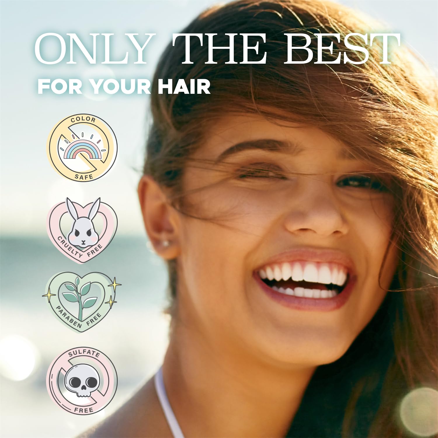 Luseta heat protection spray helps reduce frizz during heat styling.