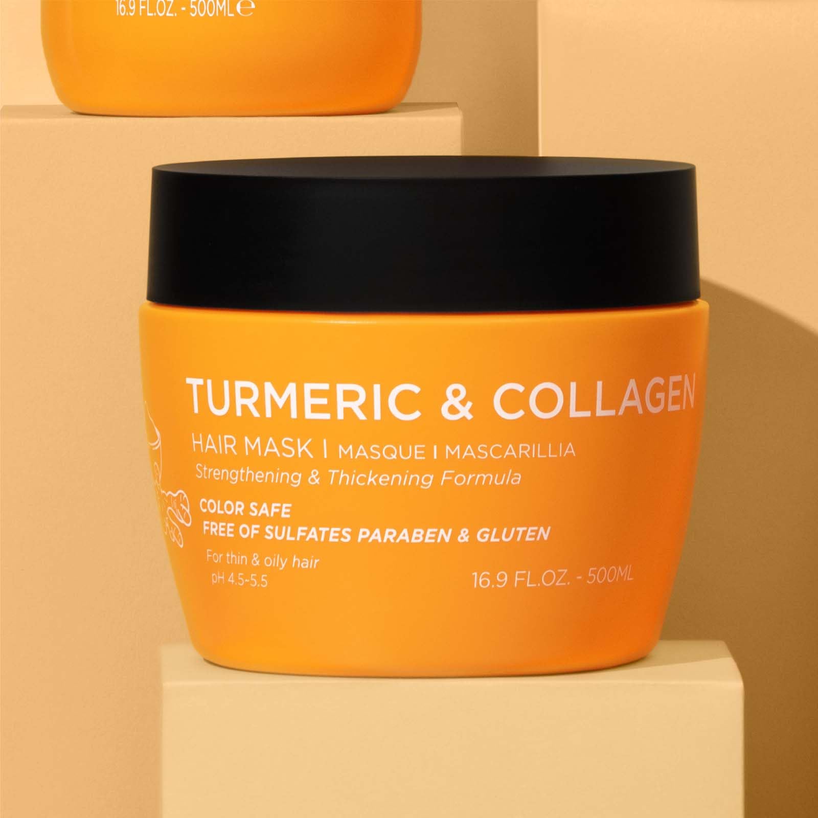 Luseta color-safe hair mask label indicates color protection.