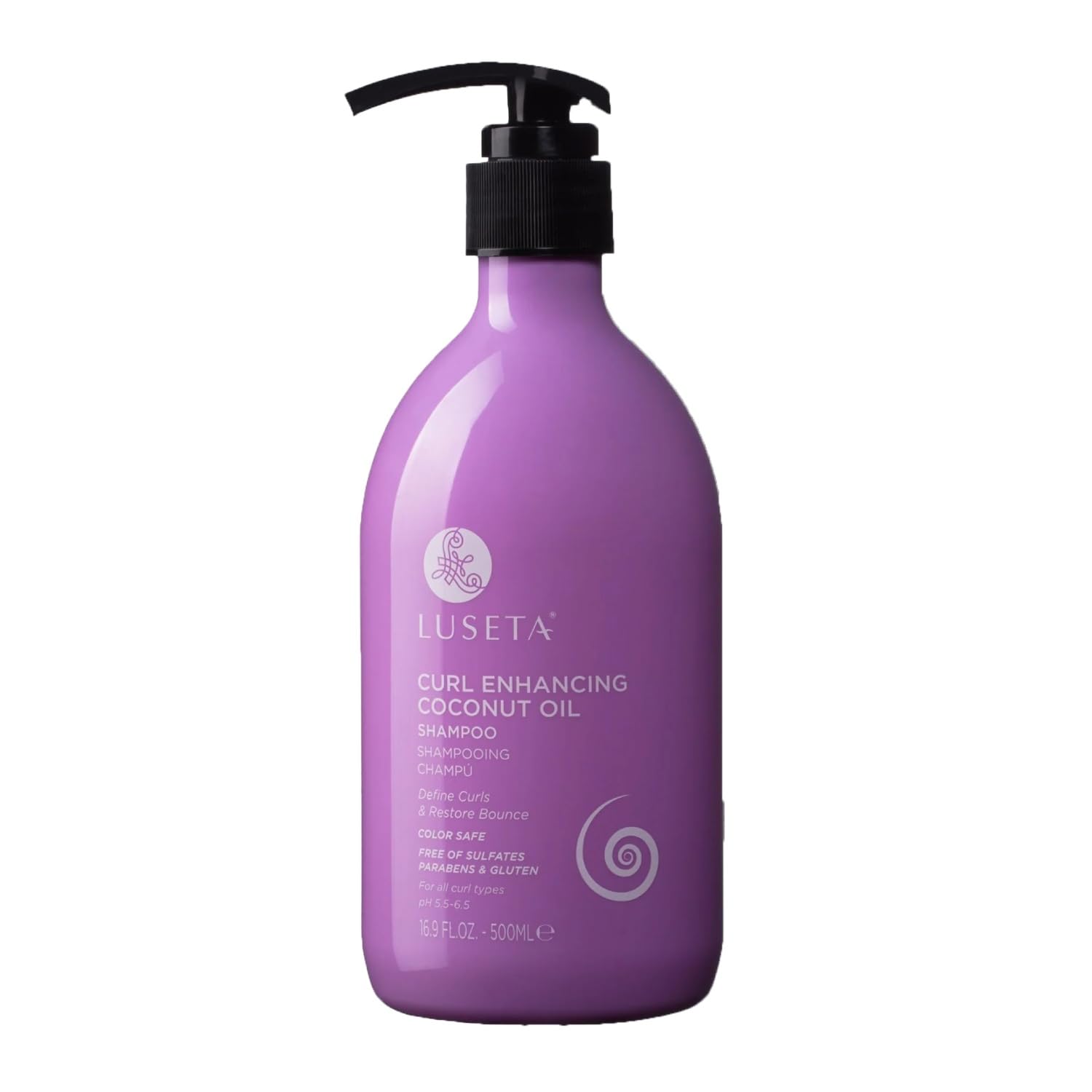 Luseta Curl Enhancing Shampoo bottle front, nourishing for defined curls