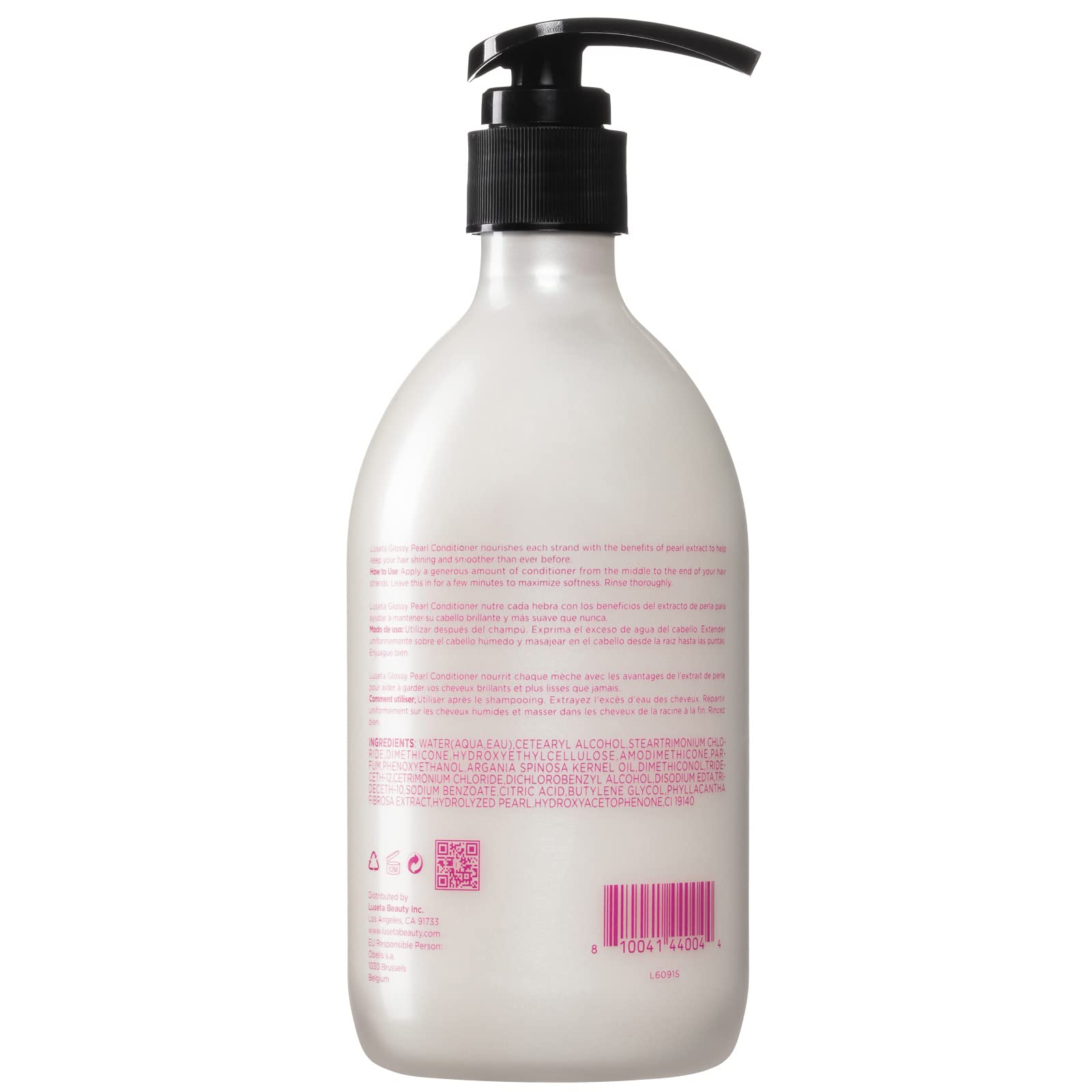 Luseta Glossy Pearl Conditioner bottle showcased for sulfate-free care.