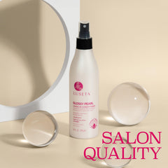 Luseta Glossy Pearl Leave-In Conditioner on soft hair demonstrates added shine.