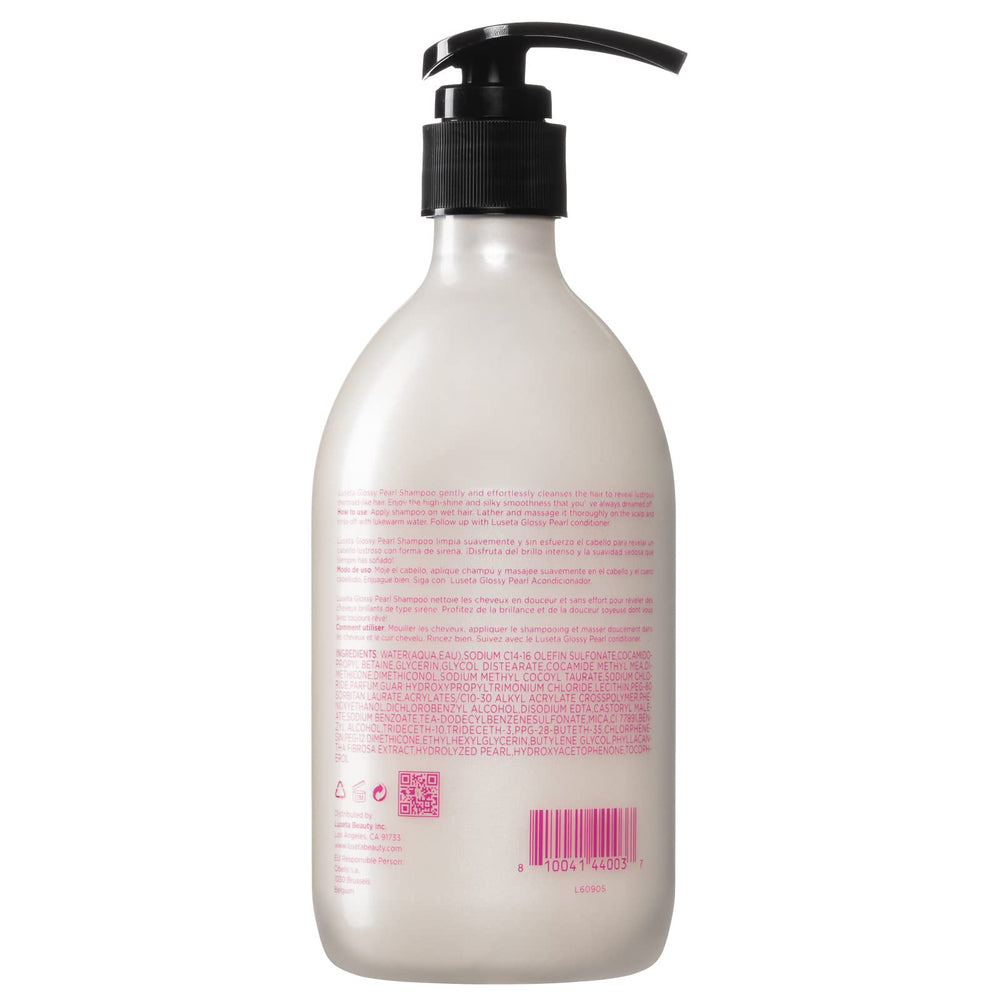 Luseta glossy pearl shampoo packaging conveys premium product experience.