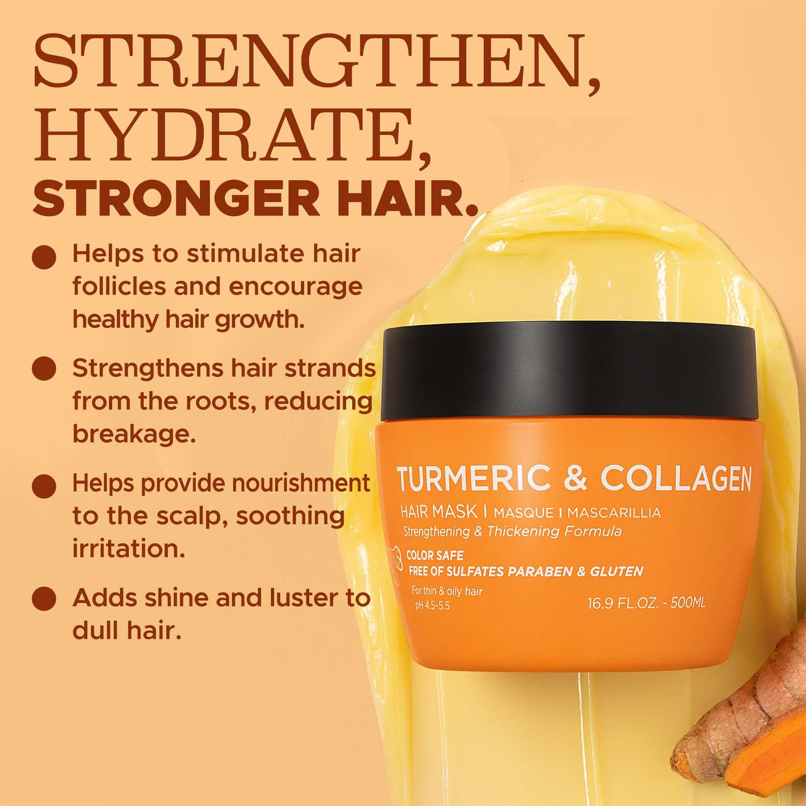 Luseta hair mask close-up on scalp showing nourishing care.