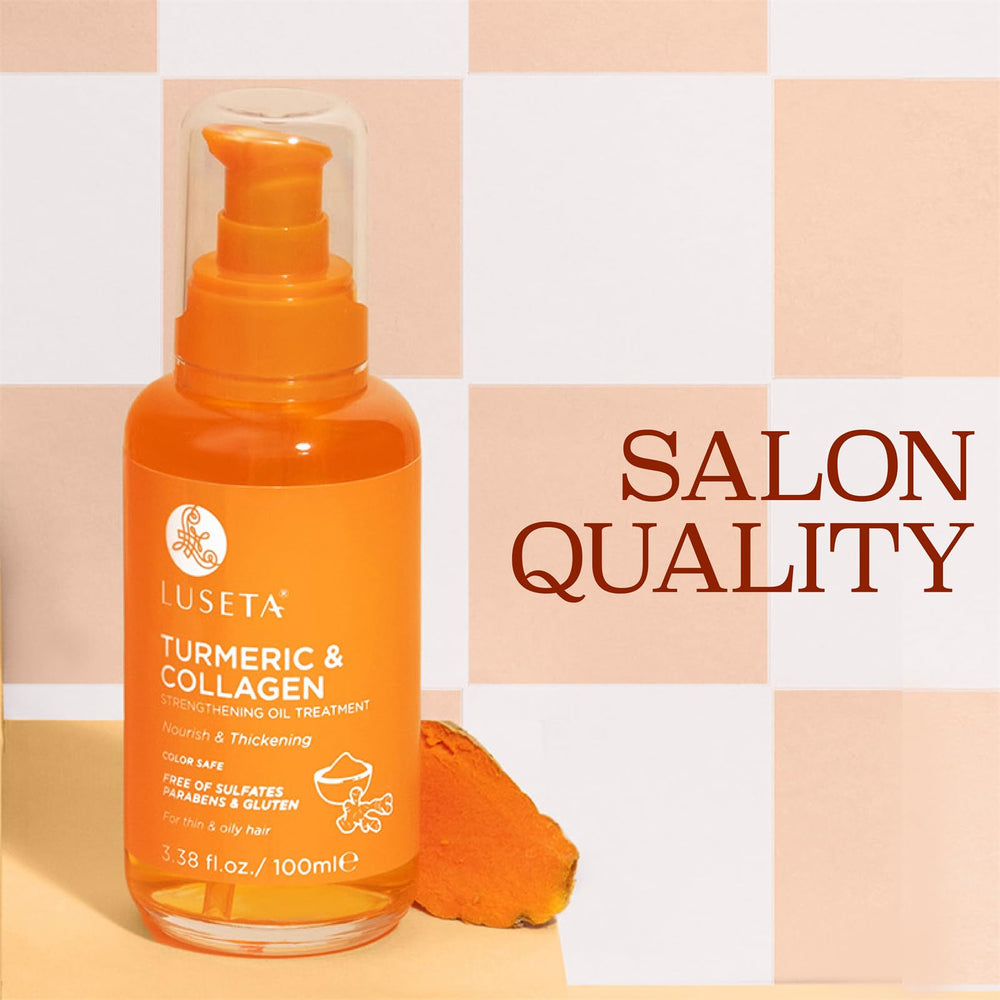 Hair strands with Luseta serum delivering a glossy, lightweight finish.
