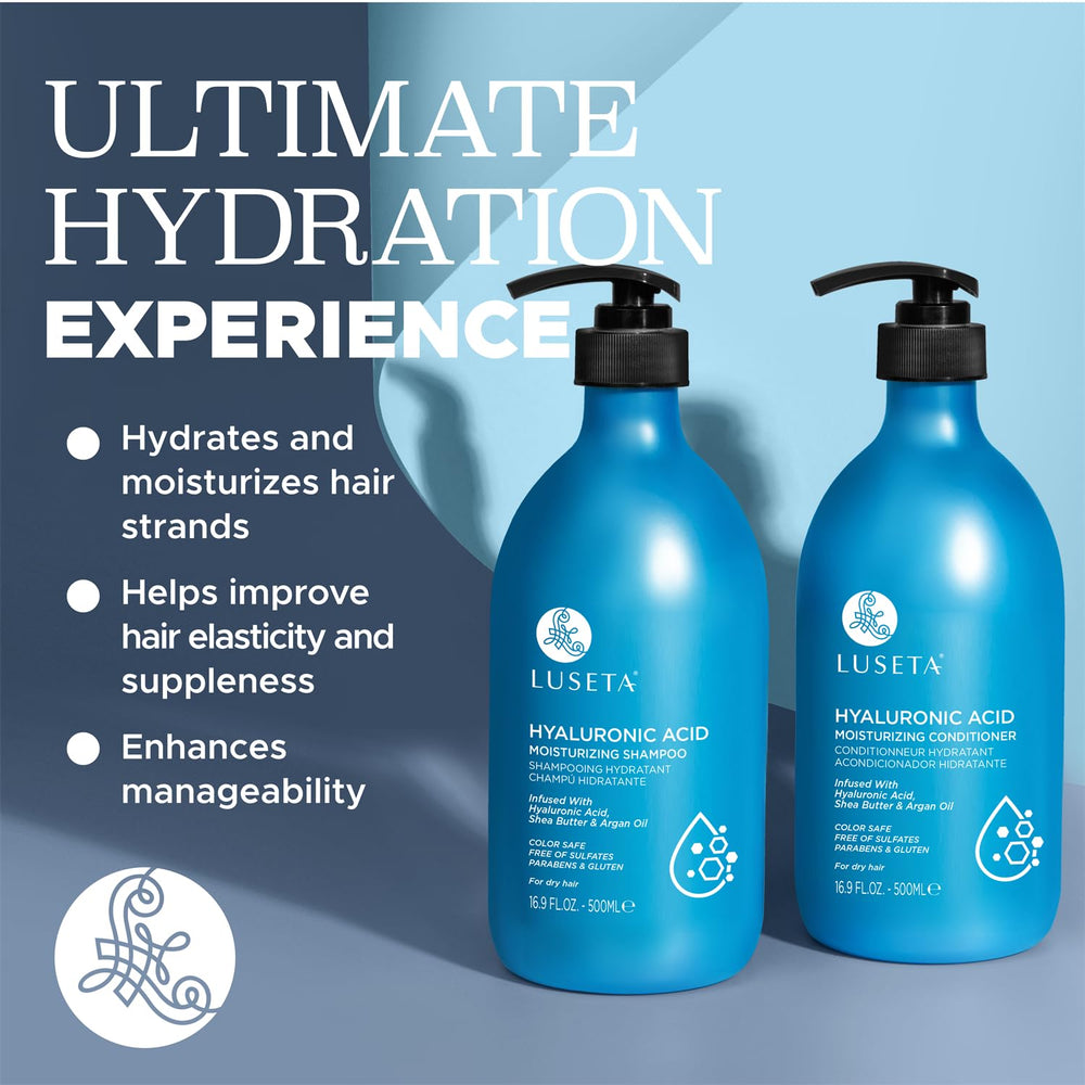 Luseta Hyaluronic Acid set packaging close-up highlighting color-safe care.