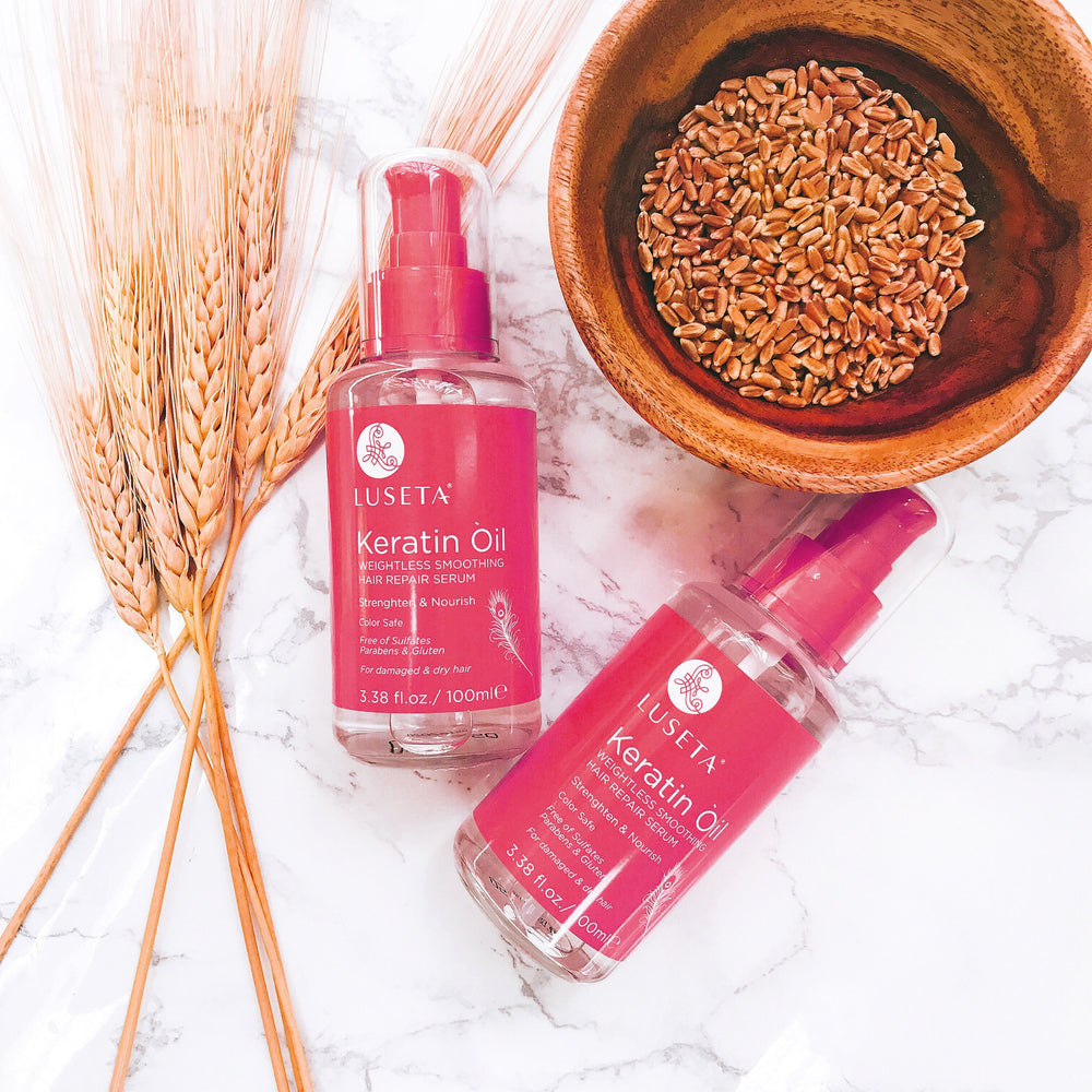 Luseta Keratin Hair Oil Serum free of sulfates, parabens, and gluten