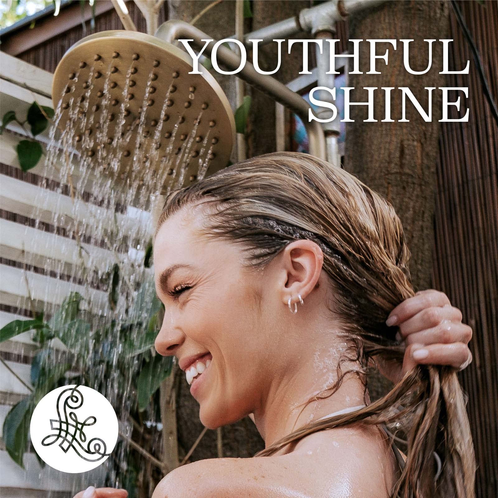 Luseta Keratin Shampoo front bottle with glossy hair shine.