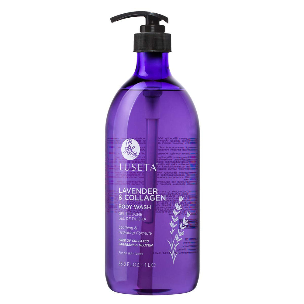 Luseta Lavender Collagen Body Wash bottle 33oz for daily hydration