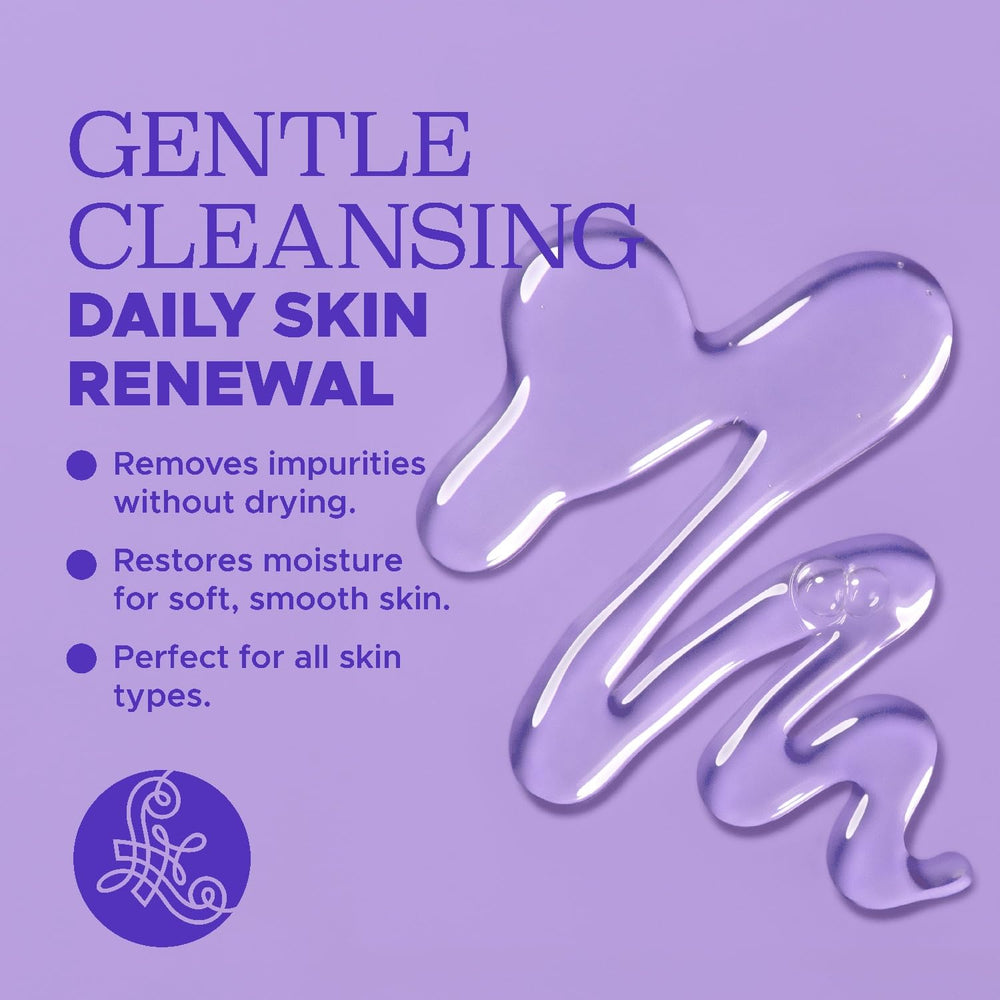 Luseta Lavender & Collagen wash being poured for a soothing shower.