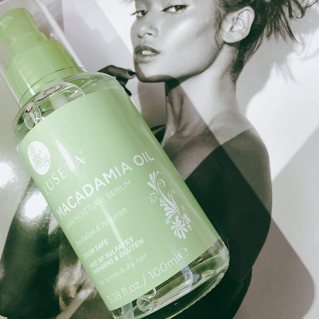 Luseta Macadamia Oil Serum blends with natural oils to protect color